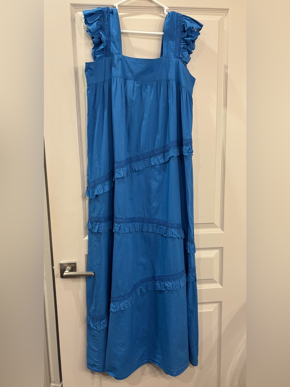 Blue Ruffle Tiered Maxi Dress - Women's - Picture 4 of 5